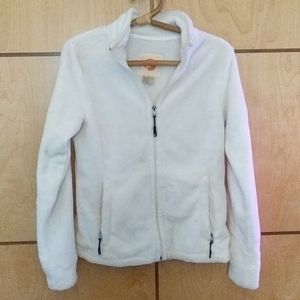 White faux fur jacket. Medium.